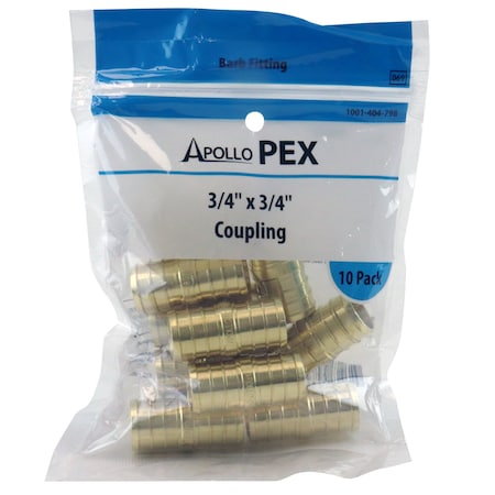 1 In. X 3/4 In. Brass PEX Barb Reducing Coupling